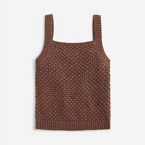 NWT J Crew Basket-stitch sweater-tank Small Brown